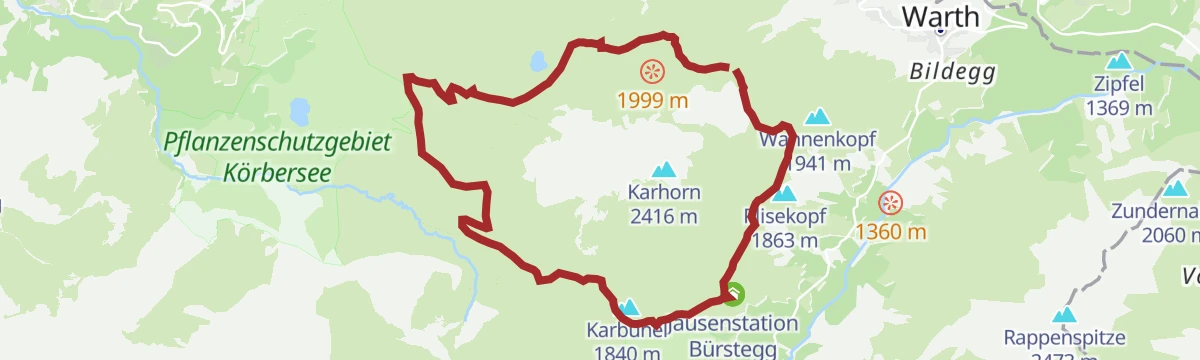 Route map: Warth | Rund um das Karhorn